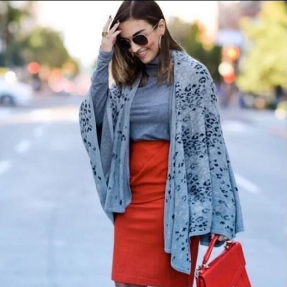CAbi Accessories - CAbi Women's Gigi Cardigan Sweater Cape Wrap OS Leopard‎ Print Boho Chic #3115